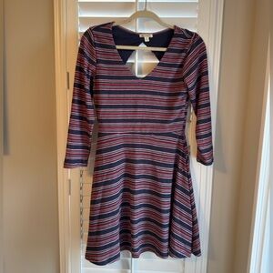 Miami Striped V-Neck Dress Size Medium